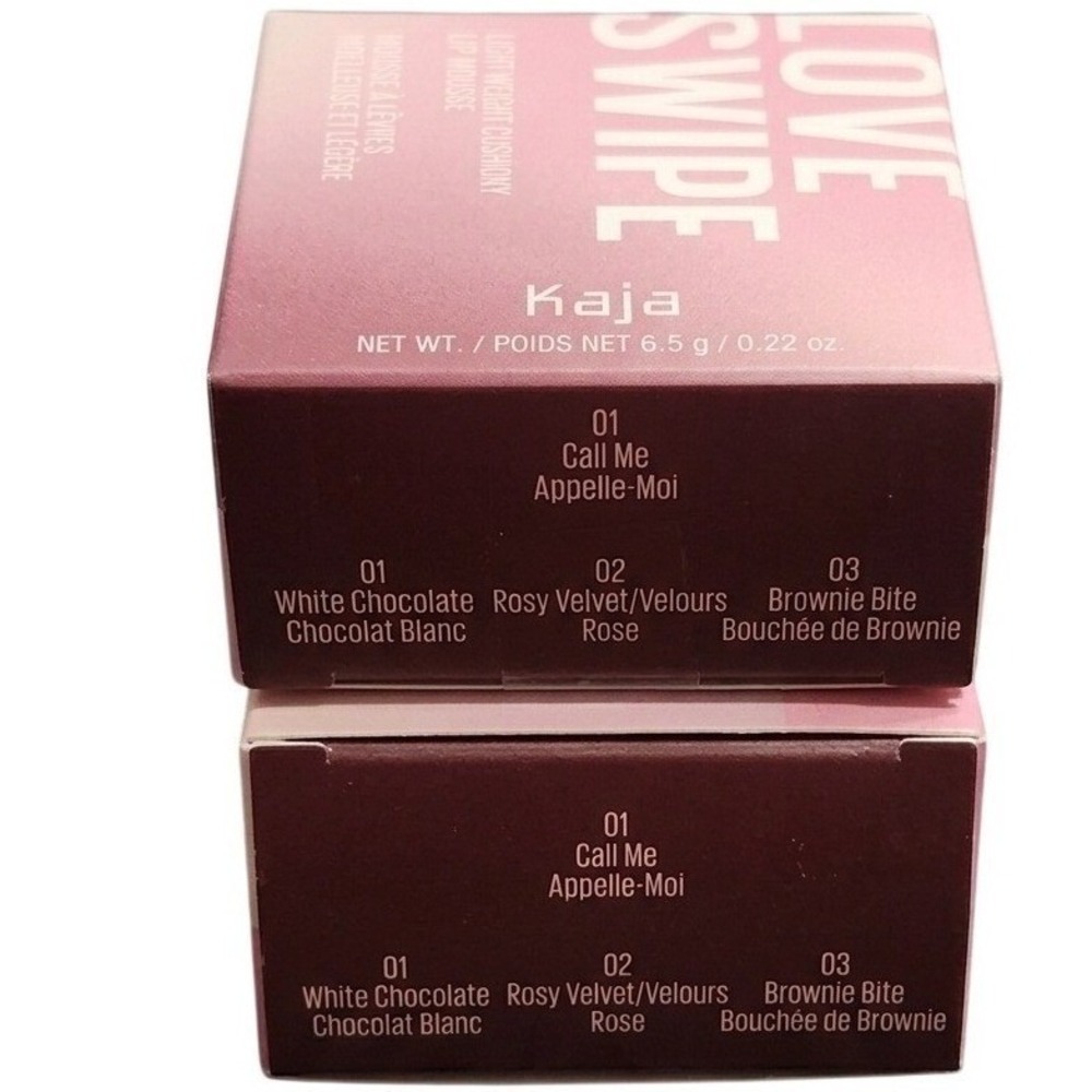 Kaja Love Swipe Lightweight Cushy Lip Mousse 01 Call Me Velvet Matte Set of2 NEW